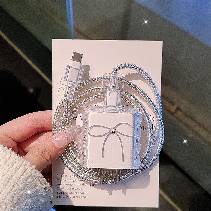 ตัวป้องกันสายชาร์จ ฝาครอบป้องกันสายชาร์จข้อมูล Drip Glue Rabbit เหมาะสำหรับ IP ชุดแต่งสายชาร์จลายการ์ตูน เคสหัวชาร์