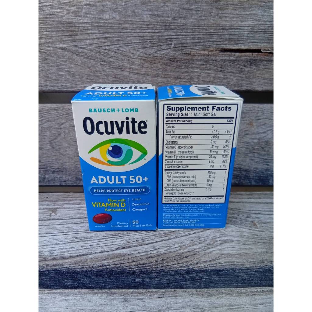 Ocuvite 50+ Eye Vitamin & Mineral Supplement 50 Softgels วิตามินบำรุงสายตา มินิซอฟเจล