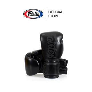 Fairtex นวมชกมวย BGV14 Solid Black นวมมวยหนังไมโครไฟเบอร์ ทน เบา นวมต่อยมวยสำหรับฝึกซ้อมหรือแข่งขัน | Boxing Gloves