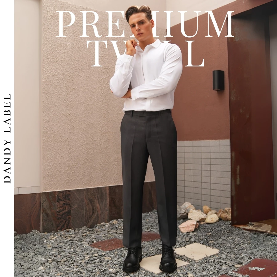 [8สี]กางเกงสแลค DANDY LABEL ผ้า Premium Twill Wool Mix ยับยาก รีดง่าย