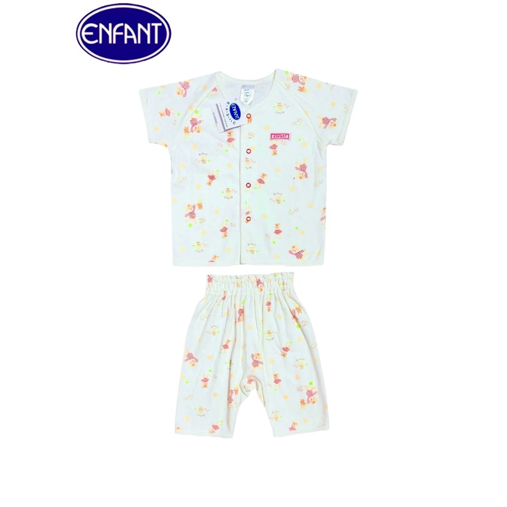 Enfant New Collection ชุดนอนแขนสั้น ขาสามส่วน ลายใหม่ สำหรับเด็กอายุ 3เดือน ถึง 24เดือน