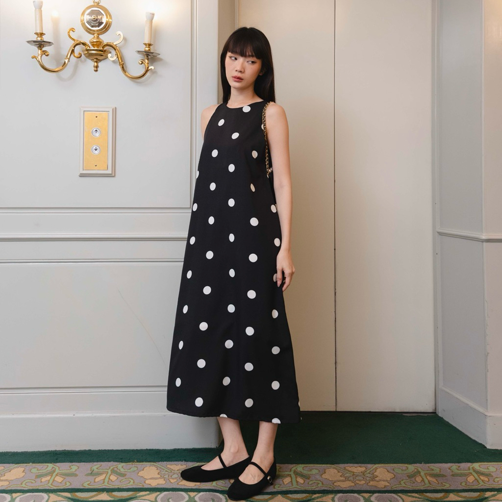 Kimmame - เดรส รุ่น Kimmame Maxi 2 ลาย - สีดำ พร้อมส่ง