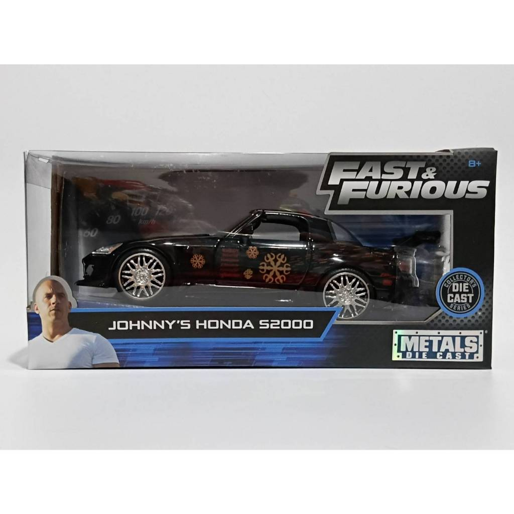 โมเดลรถ Jada Toys Fast and Furious JOHNNY'S HONDA S2000 Black/Graphics Scale 1:24 NEW IN Package.