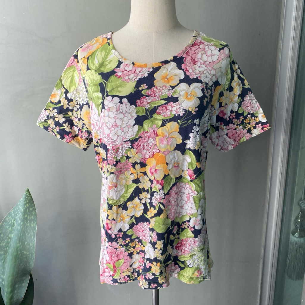 USED Jim Thompson floral T shirt size L