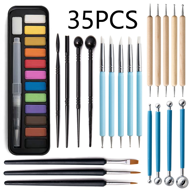 เครื่องมือปั้น 8/11/24/35/36/51 ชิ้น ใช้ปั้นดินเหนียว งานเครื่องปั้นดินเผา สร้างโมเดล ดินน้ำมัน แกะสลักไม้ แกะโฟม โพลิเม - รูปที่ 7