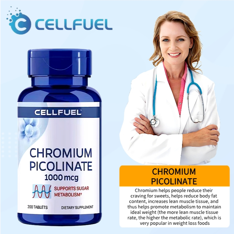 Cellfuel Chromium Picolinata 1000 mcg Supports Sugar Metabolism 200 Tablets