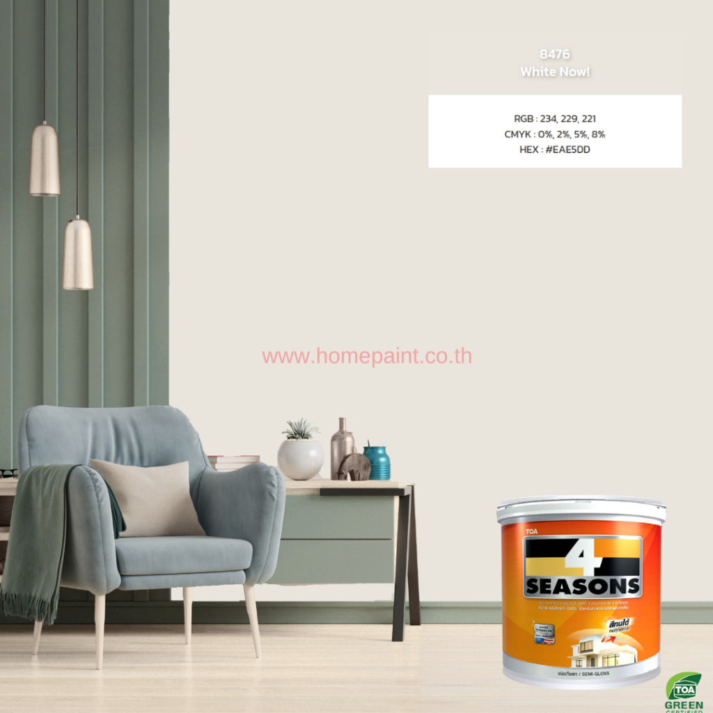 TOA  4 Seasons สีน้ำกึ่งเงา ภายนอกและภายใน #สีผสม (9 ลิตร) - รูปที่ 3