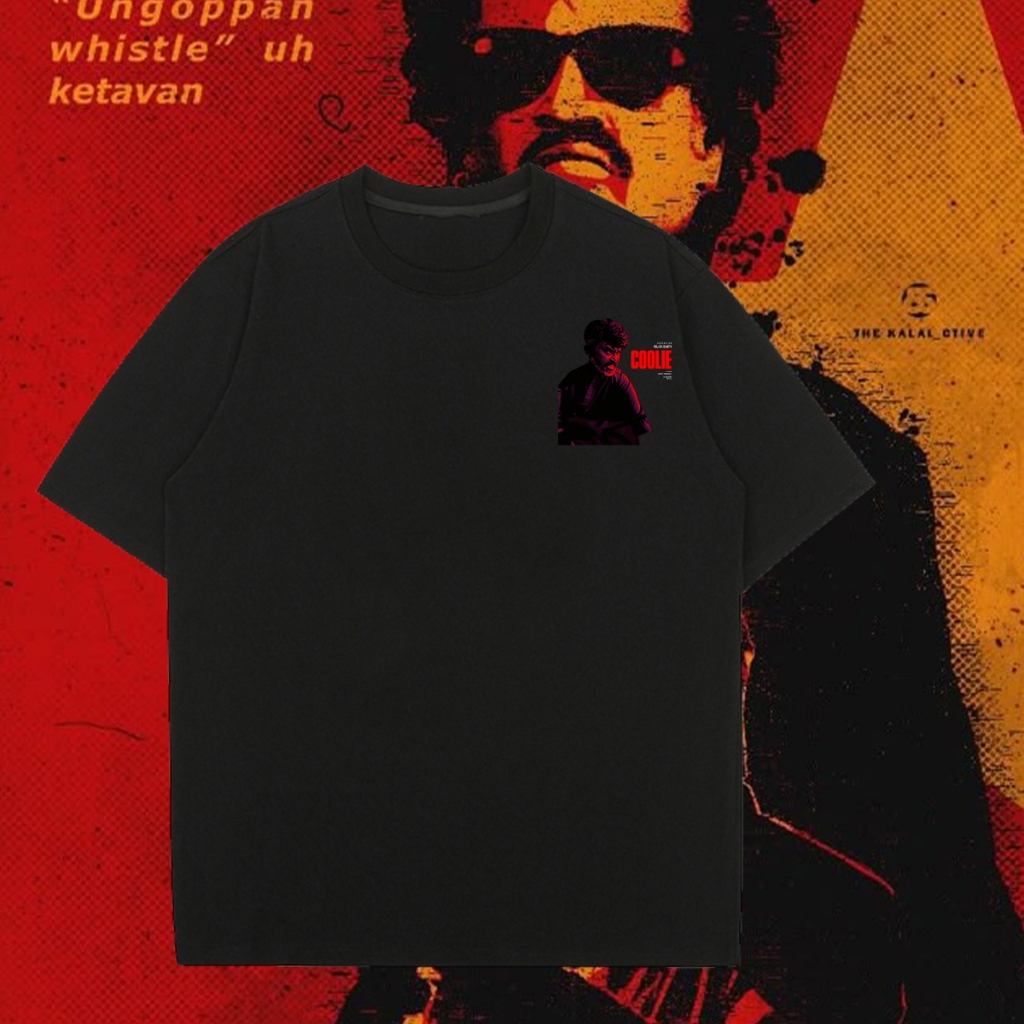 Coolie Super Star Rajini Kanth T-Shirt Unisex Short Sleeve Baju CottonS-5XL ระบายอากาศได้ เสื้อยืด เ