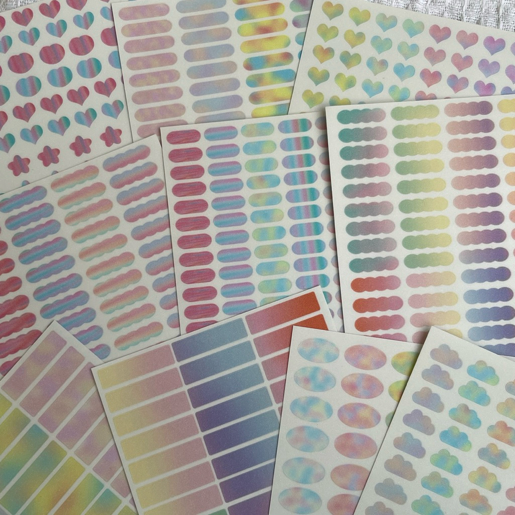 สติกเกอร์**ใส**เคลือบกลิตเตอร์(มี 10 แบบค่ะ)