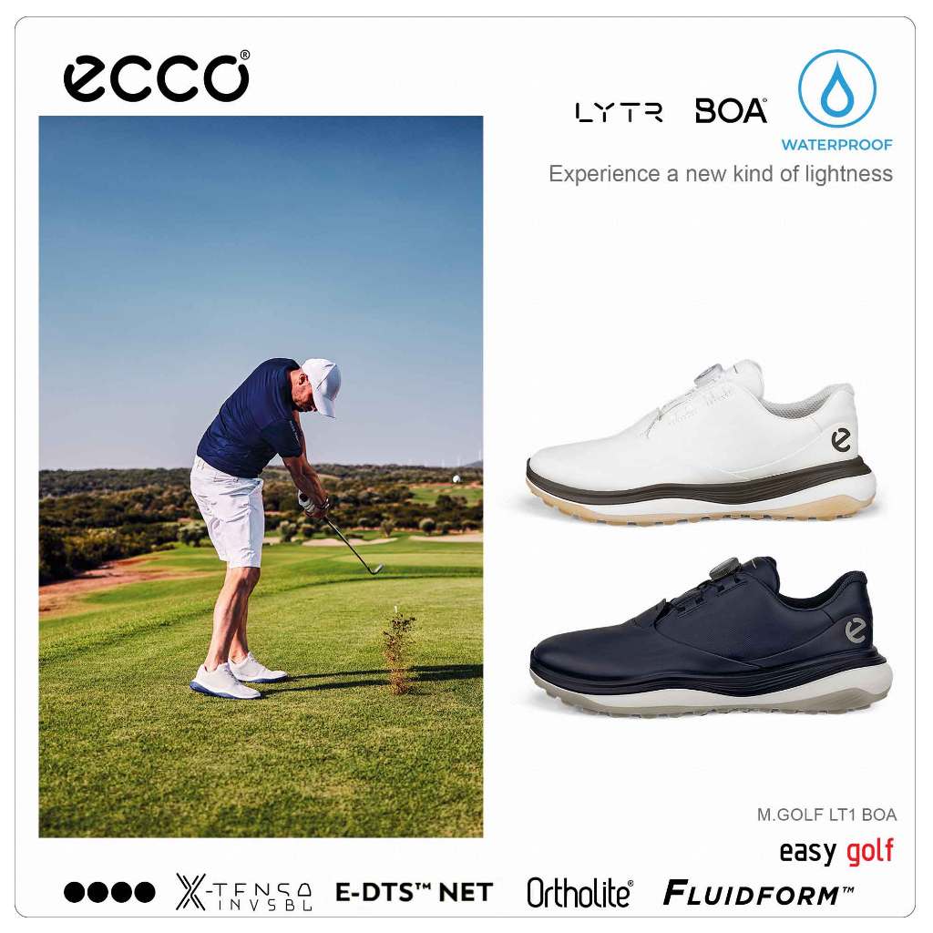 ECCO LT1 BOA MEN ECCO GOLF GOLF SHOES รองเท้ากีฬากอล์ฟผู้ชาย AW25