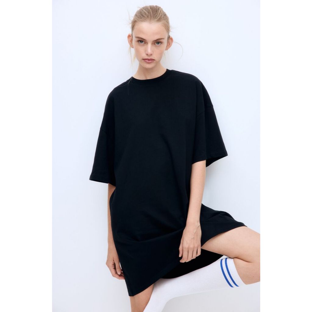 H&M(เอชแอนด์เอ็ม) ชุดเดรสเสื้อยืดทรงโอเวอร์ไซส์ ผู้หญิง 1128506_3