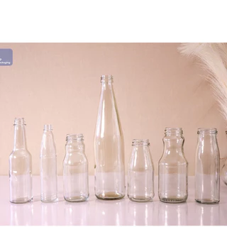 RP Packaging RP25 ขวดแก้วสีใส ขวดน้ำผลไม้ 250 ซีซี ปากเกลียวล็อค พร้อมฝาเหล็ก Twist Off 38 มม.