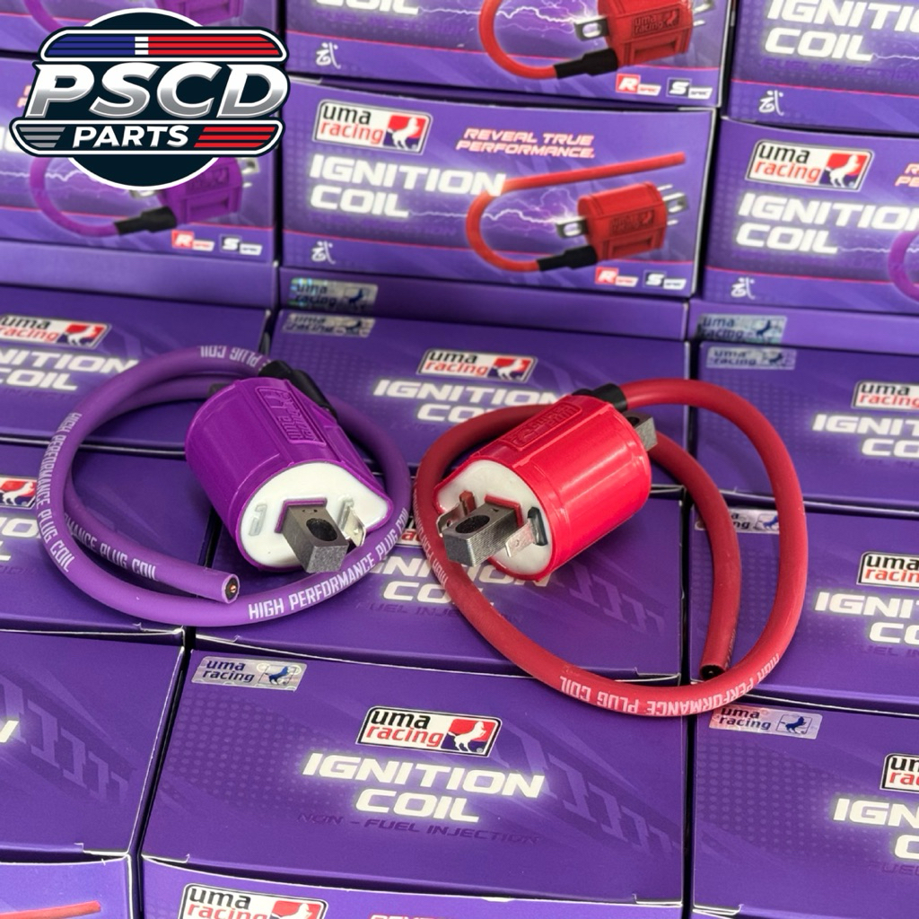คอยล์หัวเทียนแต่ง UMA RACING จุดระเบิด PLUG COIL ( สำหรับรถหัวฉีด/ รถคาร์บู ) แท้100% คอยล์ไฟแต่ง Uma