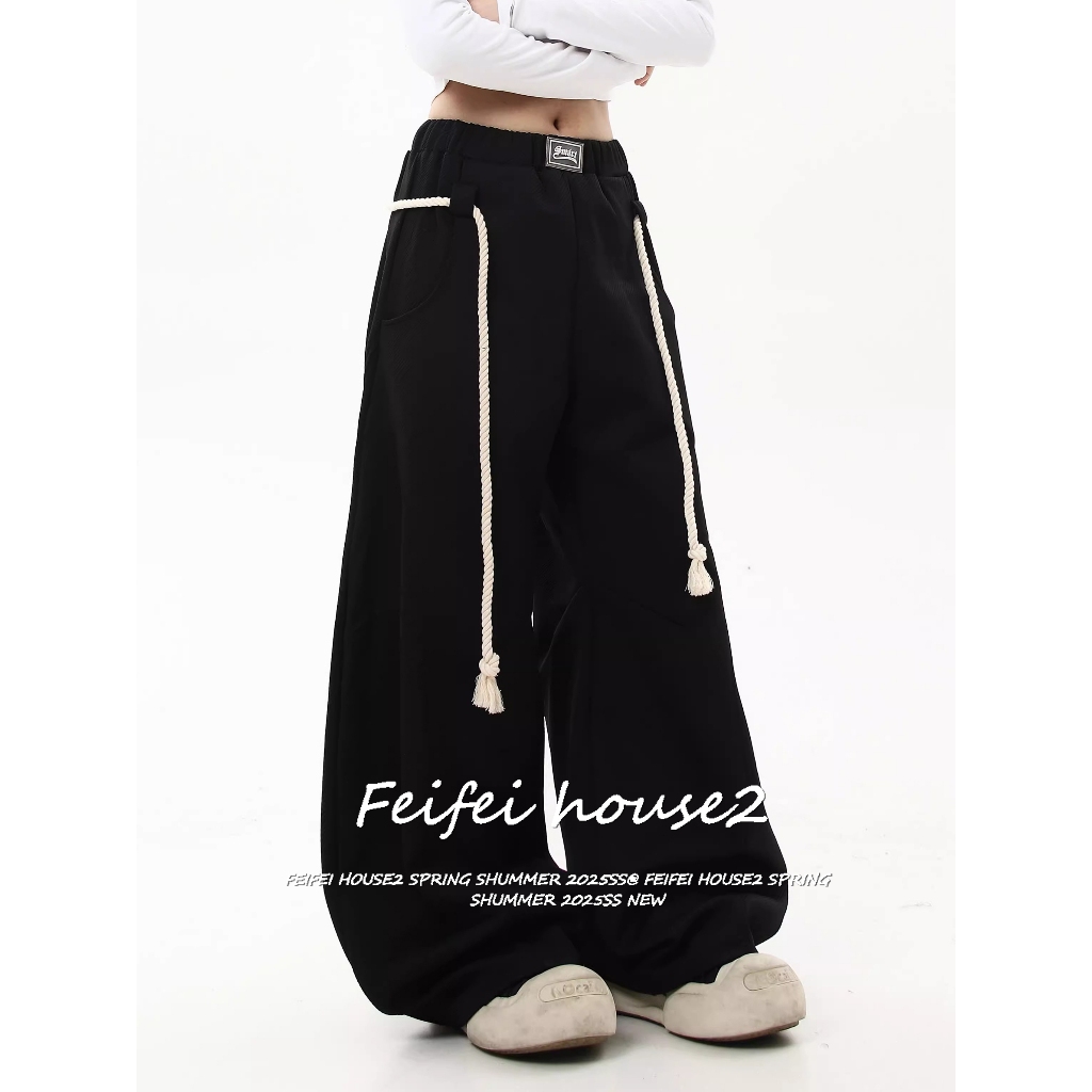 [Summer Retro Jazz Dance Wide Leg Pants]กางเกงขากว้างลำลองสไตล์แจ๊สแดนซ์ย้อนยุคอเมริกันสำหรับผู้หญิง