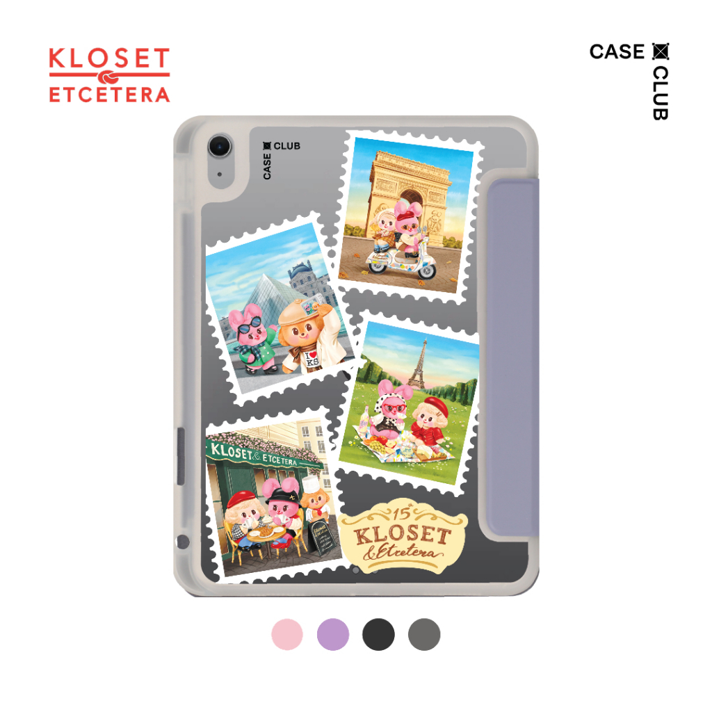 CaseClub เคสไอแพด หลังใส ฝาปิดสี ลาย KLOSET Lutetia สำหรับ iPad Pro/iPad Air/iPad Mini/iPad Gen KLOSET Lutetia
