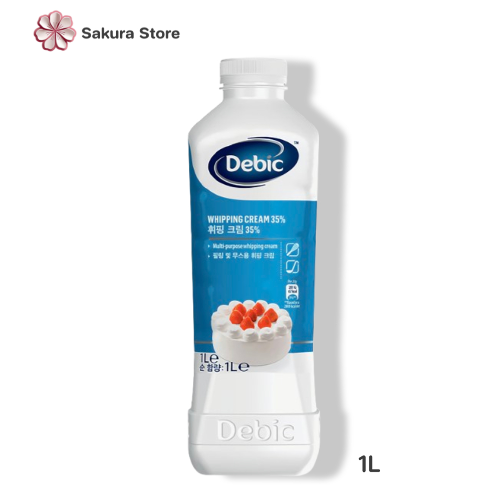 Debic Whipping Cream 35% 1L เดบิค วิปปิ้งครีม พรีเมี่ยม เดบิค 1 ลิตร