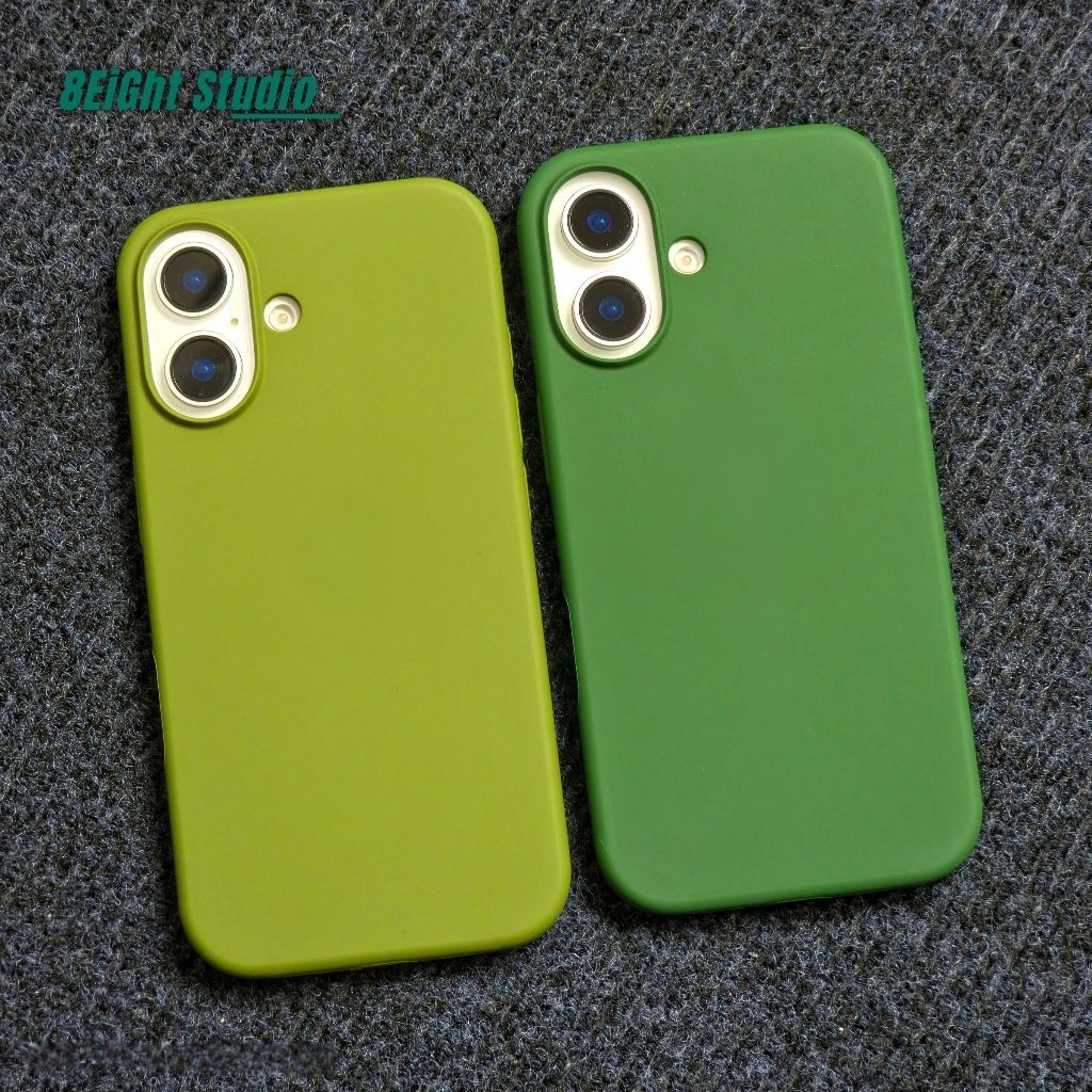 เคสซิลิโคนกำมะหยี่ เคสสีพื้น OliveGreen/DrakGreen สำหรับรุ่นไอโฟน 78SE20-17 17Air 17Pro 17ProMax