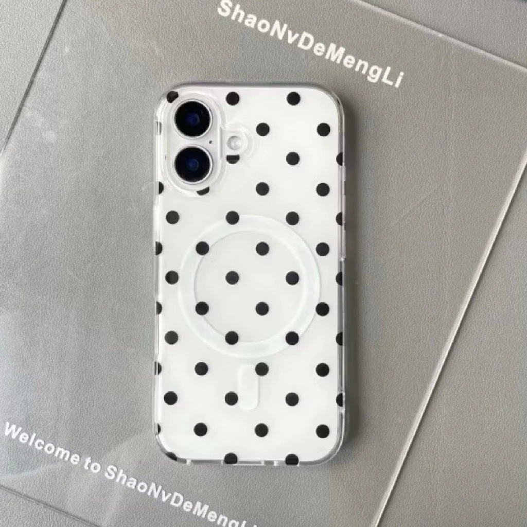 Supercase | สำหรับไอโฟน13-17promax เคสลายจุด แม่เหล็ก ชาร์จไร้สาย 17 17pro 17Air 17promax