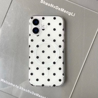 Supercase | สำหรับไอโฟน13-17promax เคสลายจุด แม่เหล็ก ชาร์จไ…