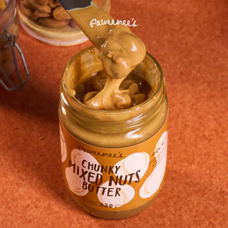 เนยถั่วรวม Mixed Nuts Butter รสธรรมชาติ ไม่ใส่นำ้ตาล น้ำมัน เกลือ 220 g. | Paweenee’s