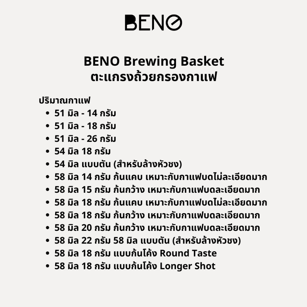 BENO ตะแกรงถ้วยกรองกาแฟ Brewing Basket - รูปที่ 2