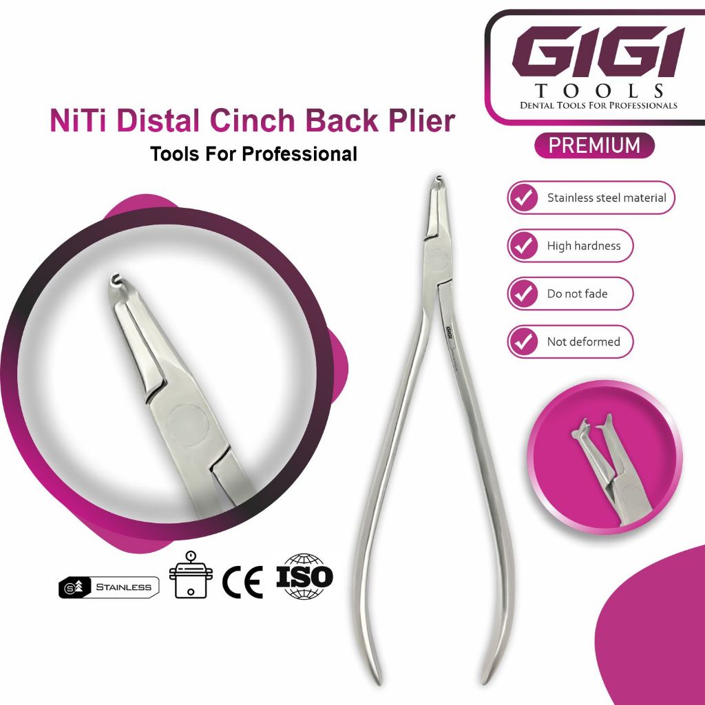 GIGI TOOLS Ortho Hammer Head Plier Serrated Nitti Cinch Tie Back Wire Bending Adjustment