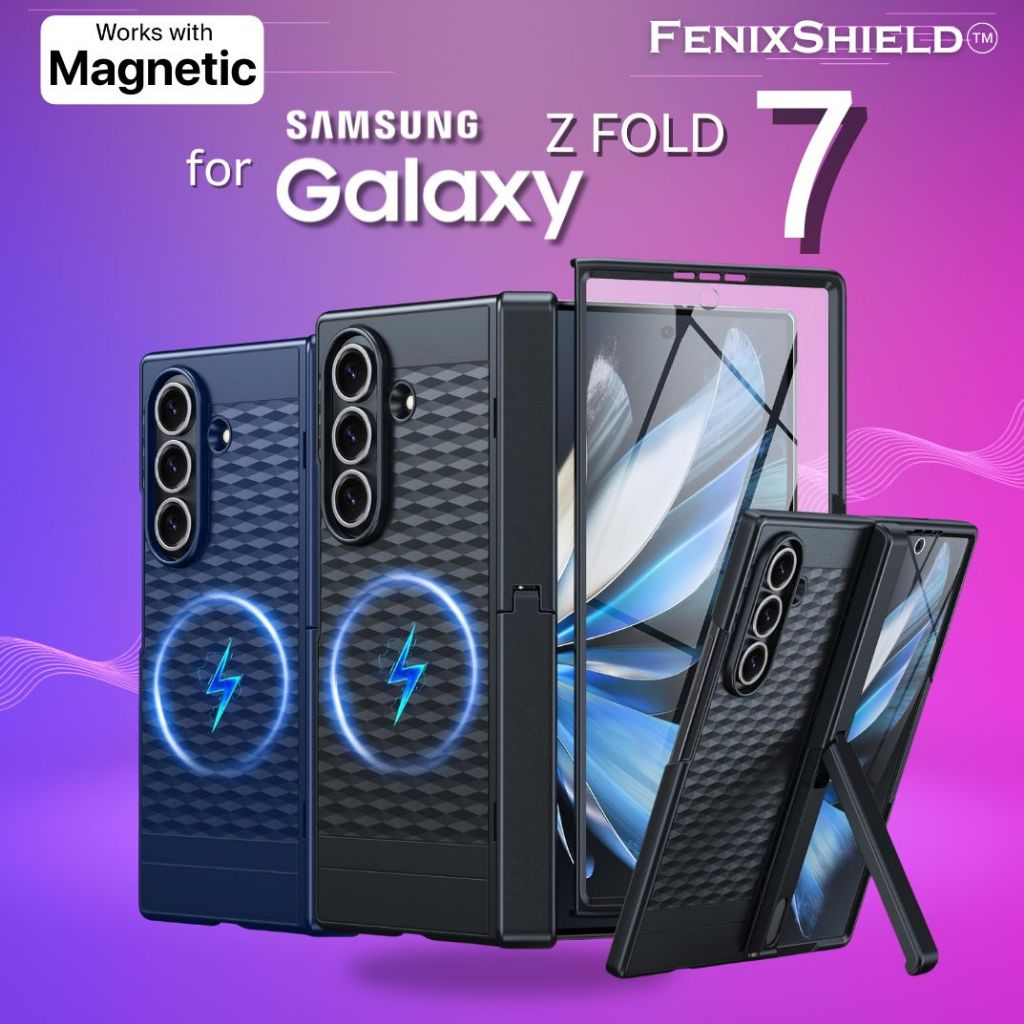 เคส พร้อมฟิล์มกระจก FenixShield Diamond Stand สำหรับ Samsung Galaxy Z Fold7