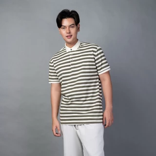 B&R เสื้อโปโล Striped polo shirt เนื้อผ้านุ่มและระบายอากาศ ธุรกิจ ผู้ใหญ่
