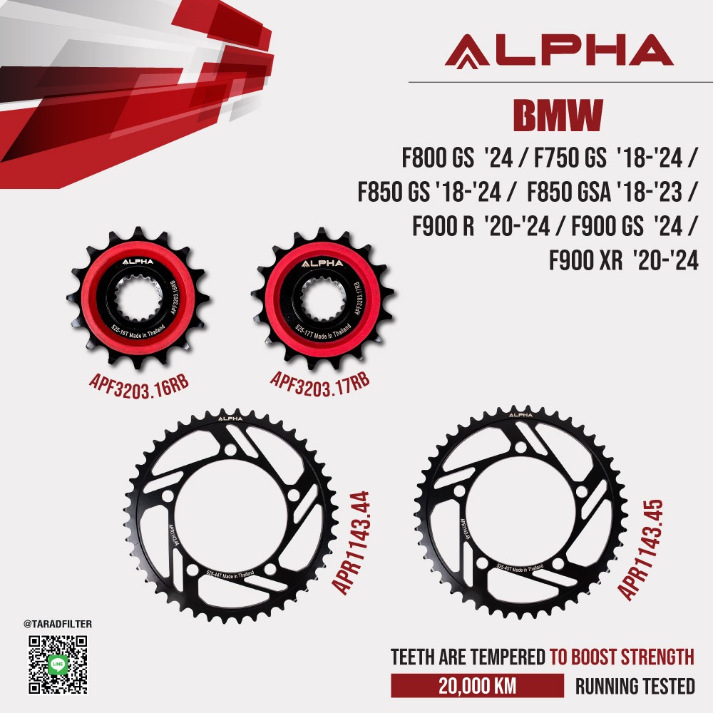 ALPHA สเตอร์ BMW F800 GS '24 / F750 GS '18-'24 / F850 GSA '18-'23 / F900 XR '20-'24 / F900R '20-'24 