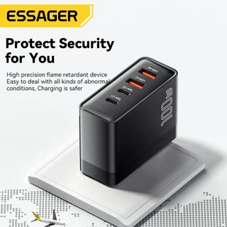 Essager 100W ที่ชาร์จ2C2A GaN USB C ชาร์จเร็ว QC PD Type C ชาร์จเร็วสำหรับ Samsung IP Huawei เครื่องชาร์จโทรศัพท์