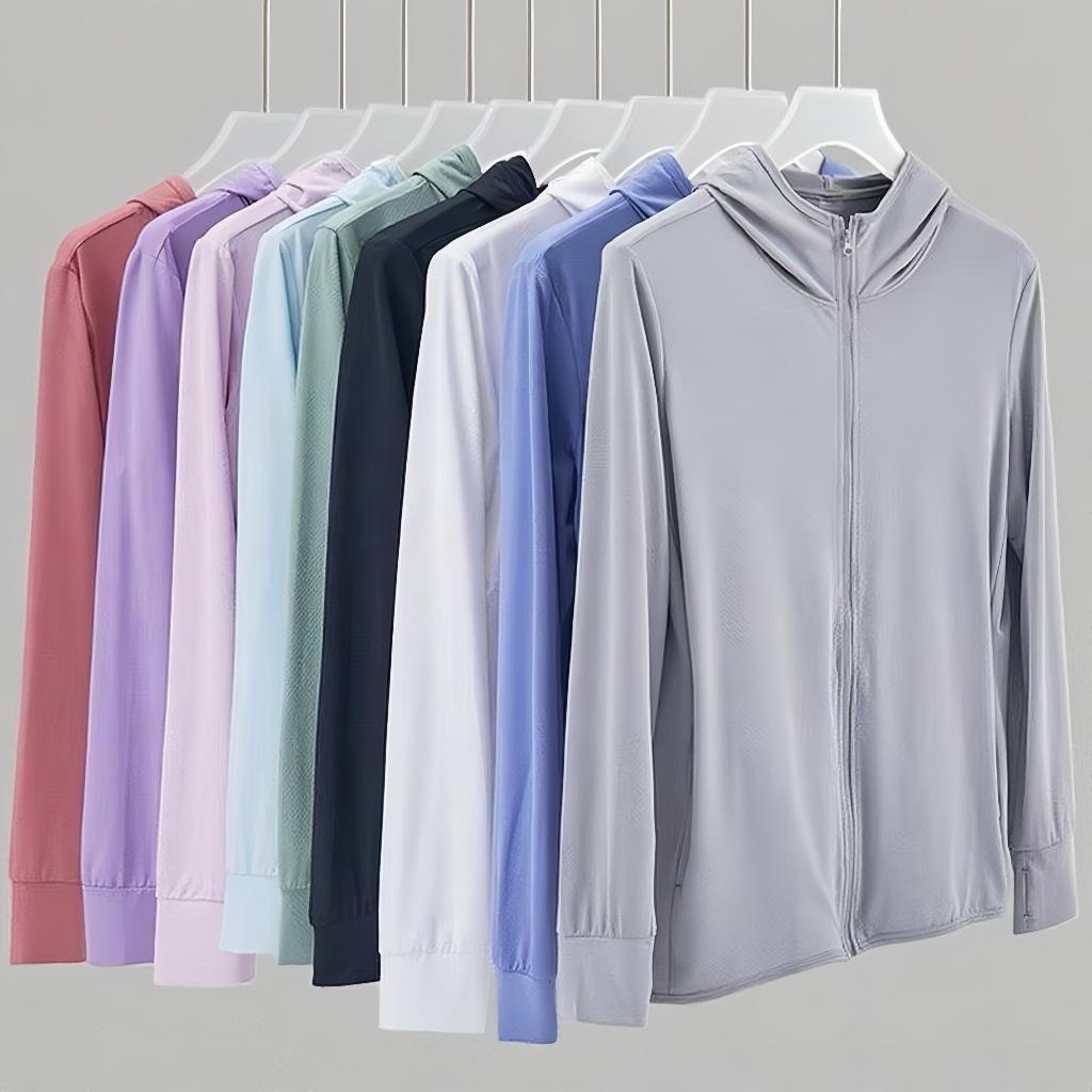 Anata เสื้อคลุมกันแดด เสื้อคลุมกัน UV เสื้อคลุมผ้าลื่น ป้องกันผิวจาก UV เสื้อคลุมมีฮู้ด Sport ออกกำลังกาย กีฬา