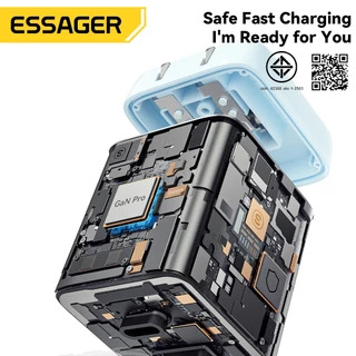 Essager 70W MAX Type-C+USB-A เครื่องชาร์จแบบพกพา ทำงานร่วมกับอุปกรณ์ได้หลากหลาย