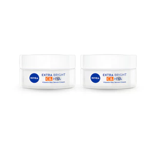 นีเวีย เอ็กซ์ตร้า ไบรท์ ซี แอนด์ ไฮยาวิตามิน เดย์ เซรั่ม-ครีม 50 มล. 2 ชิ้น NIVEA
