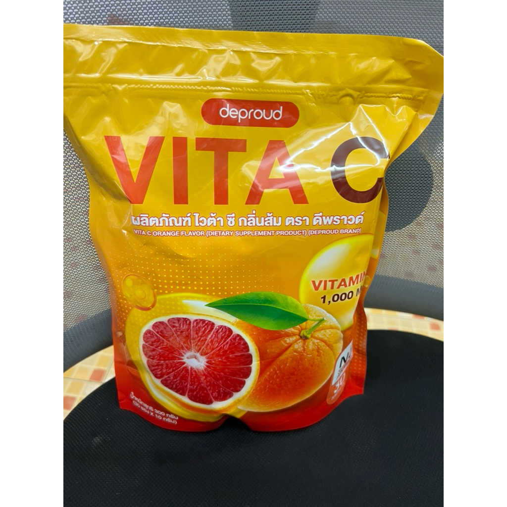 ดีพราวด์ ไวต้า ซี กลิ่นส้ม ผลิตภัณฑ์เสริมอาหาร Deproud Vita C Orange (10g. x 30ซอง)