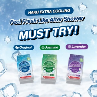 [1 แพค] Haku Extra Cooling Cleansing WIpes Levender/Original/Jasmine ฮากุ เอ็กซ์ตร้า คูลลิ่ง คลีนสซิ่ง ไวพส์ ทิชชู่เปียก