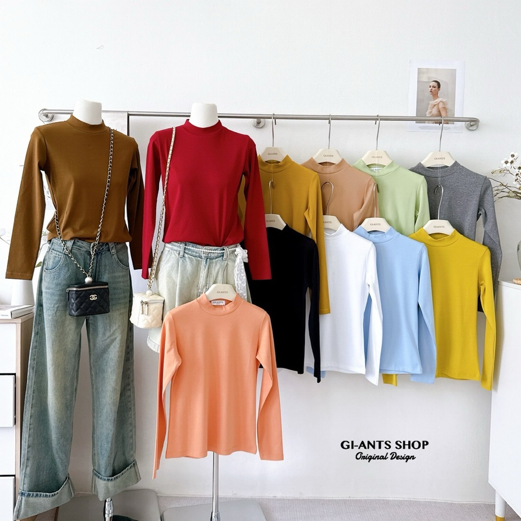 GI-ANTS (GI-713) เสื้อคอเต่าแขนยาว งานเสื้อคอเต่า ผ้าคอทคอลสุดพรีเมี่ยม