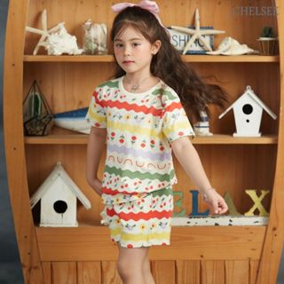 Chelsee เสื้อคอกลม Oversize แขนสั้น ลายดอกไม้ เชอรี่ ผ้า 100…