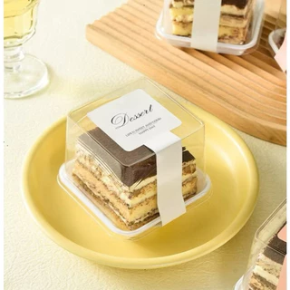 กล่องเค้ก ทิรามิสุ tiramisu เกรดอาหาร กล่องสวยใสกันฝ้า เนื้อหนา กล่องเค้กมินิ (ฐาน 7.5 x 7.5 x 8.5cm) 25-50 ใบ