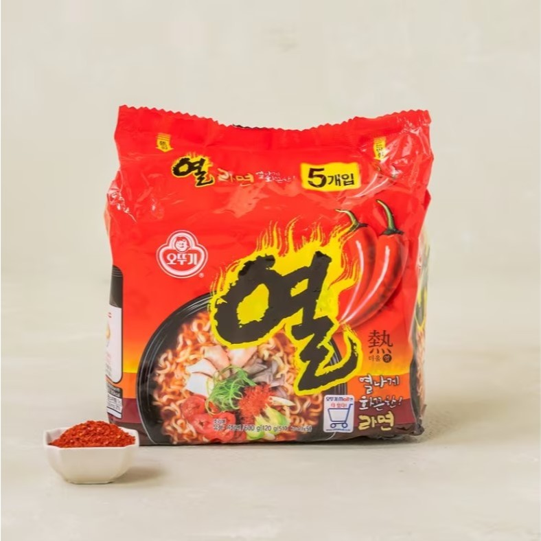พร้อมส่ง 열라면 บะหมี่กึ่งสำเร็จรูป รสเผ็ดมาก Ottogi Yeul Ramen