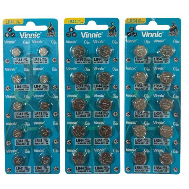 Vinnic alkaline 1.5V L1154F/L736F/L1131F แผง10ก้อน ของแท้
