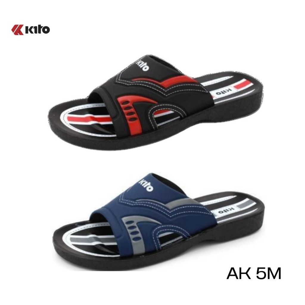 KITOแท้รองเท้ากีโต้ รองเท้าแตะผู้ชาย สวมคาดหน้าลำลอง กระชับเท้า ทนคุ้มราคา รุ่นนฮิต AH5M สีดำ แดง กรม