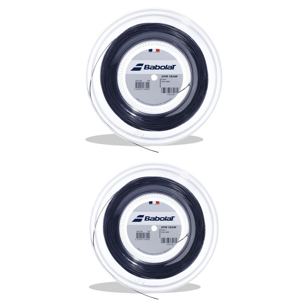 Babolat เอ็นไม้เทนนิสแบ่งขาย RPM Team 16/1.30mm , 17G/1.25mm Tennis String Reel | Black ( 243108 )