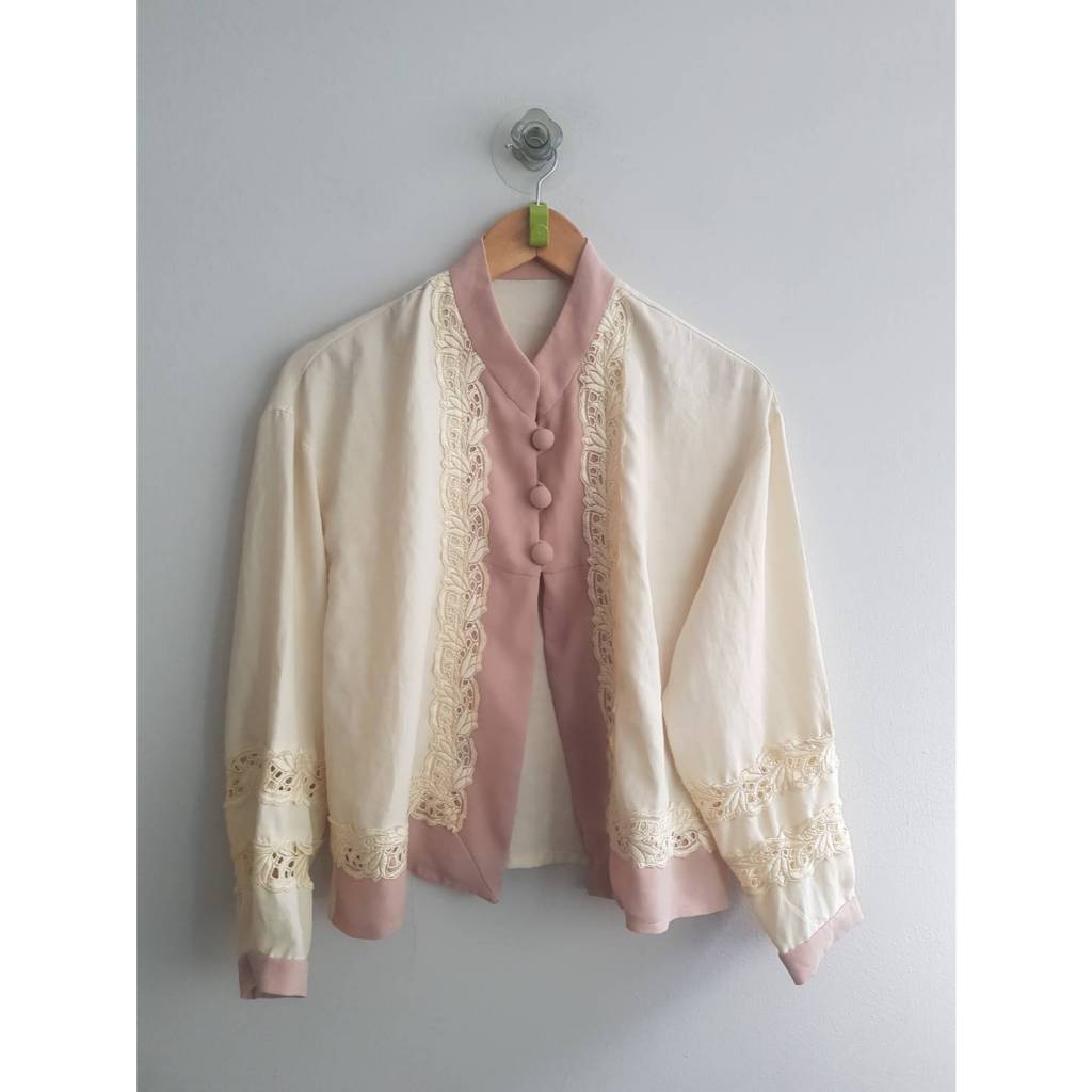 BRB-9เสื้อโพลีคอจีนทรงครอบ แต่งลูกไม้ 42/19