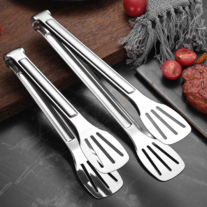 ShopAt.Two[KC-3075] ที่คีบอาหารสแตนเลส ที่คีบขนมปัง ทีหนีบอาหาร