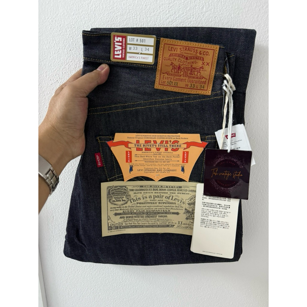 Levi’s 501 xx bigE ริมแดง LVC 1947 made in USA , Size 33/34(ขนาดจริงดูตรงรายละเอียดสินค้า)