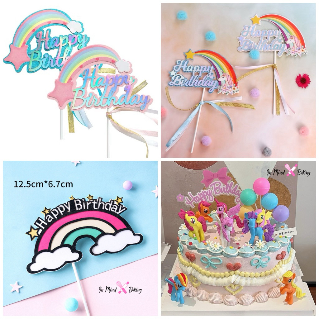 ป้ายปักเค้กสายรุ้ง,ป้ายปักเค้กเรนโบว์ ป้ายปักเค้กยูนิคอร์น