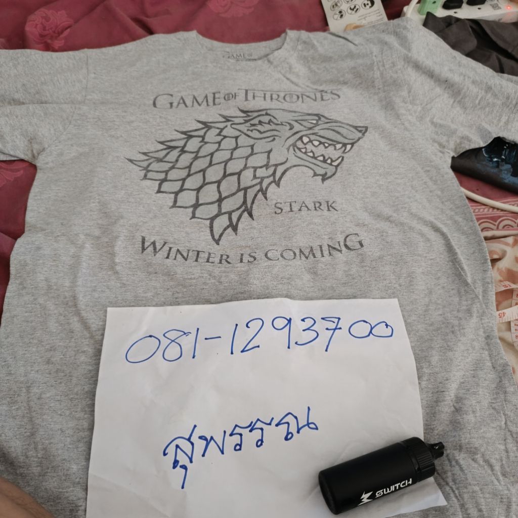 ขาย 290​ บาทgame of thrones สภาพ80 สกรีนดี  ไซด์ป้าย L อก 20 ยาว 27ตำหนิไม่มี IG teemanu7f เสื้อมือส