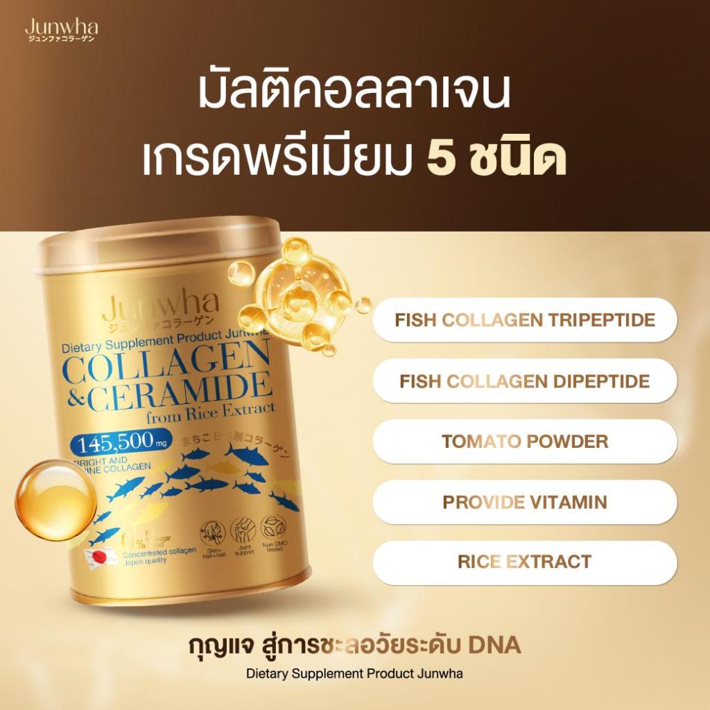 Dietary Supplement Junwha Collagen & Ceramide from Rice Extract คอลลาเจน เกรดพรีเมี่ยม ชะลอวัย บำรุง