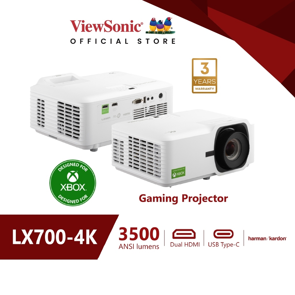 ViewSonic ViewSonic LX700-4K,3500 ANSI Lumens 4K Laser Home Projector (โปรเจคเตอร์)