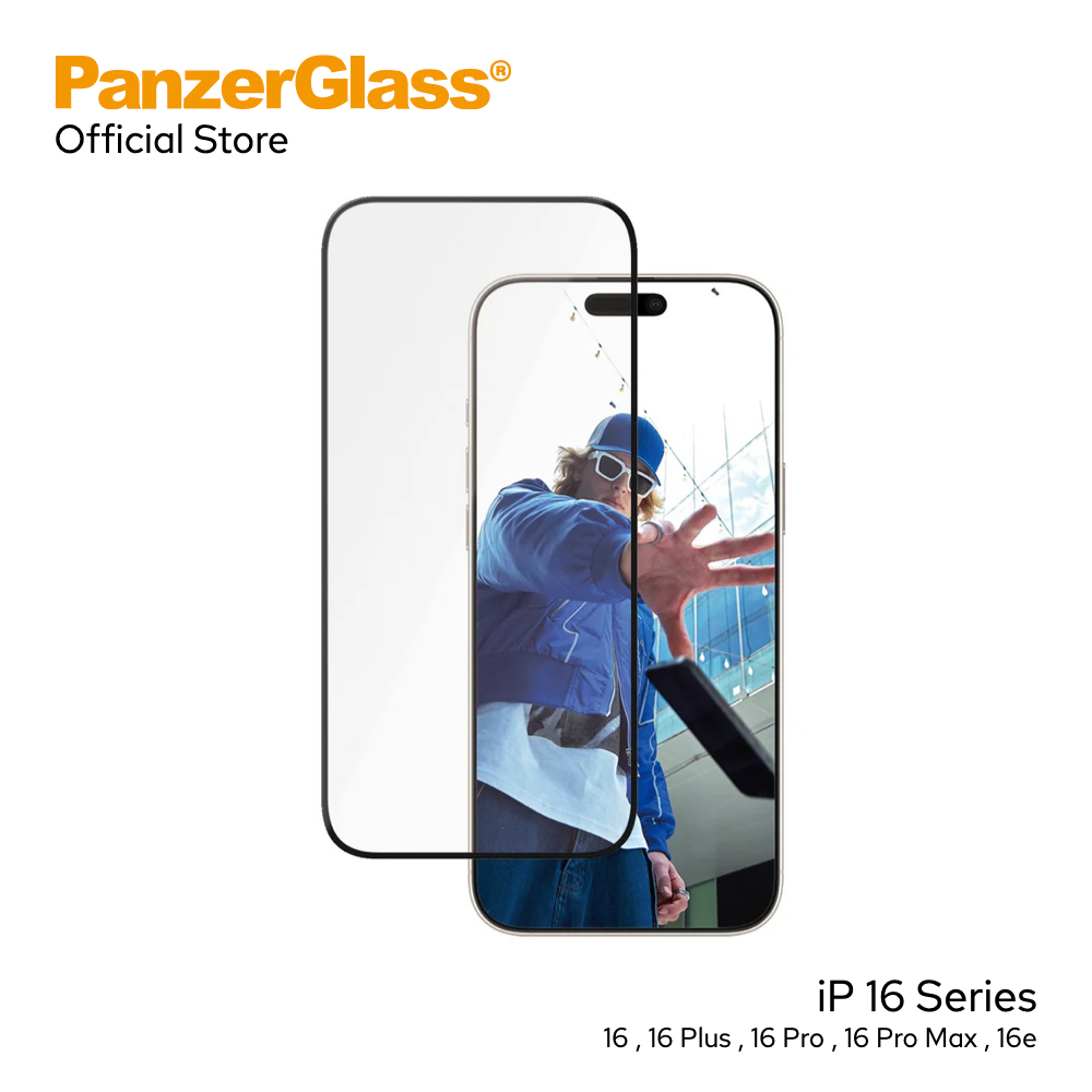PanzerGlass ฟิล์มกระจกกันรอย Ultra Wide Fit for iP 16 Series และ 14/13/13 Pro (With Applicator)